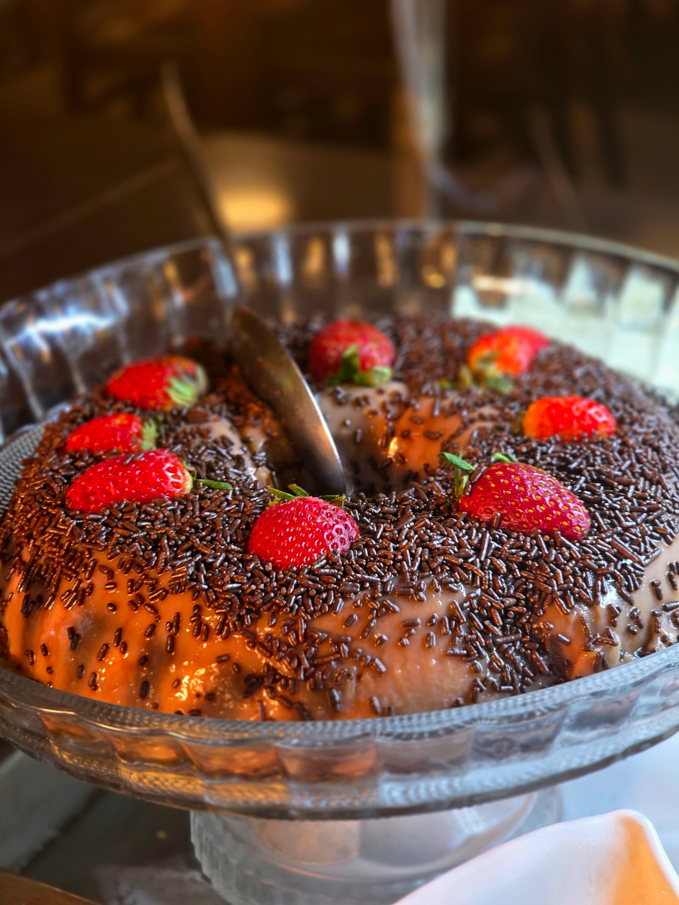 Sobremesa de chocolate com morangos